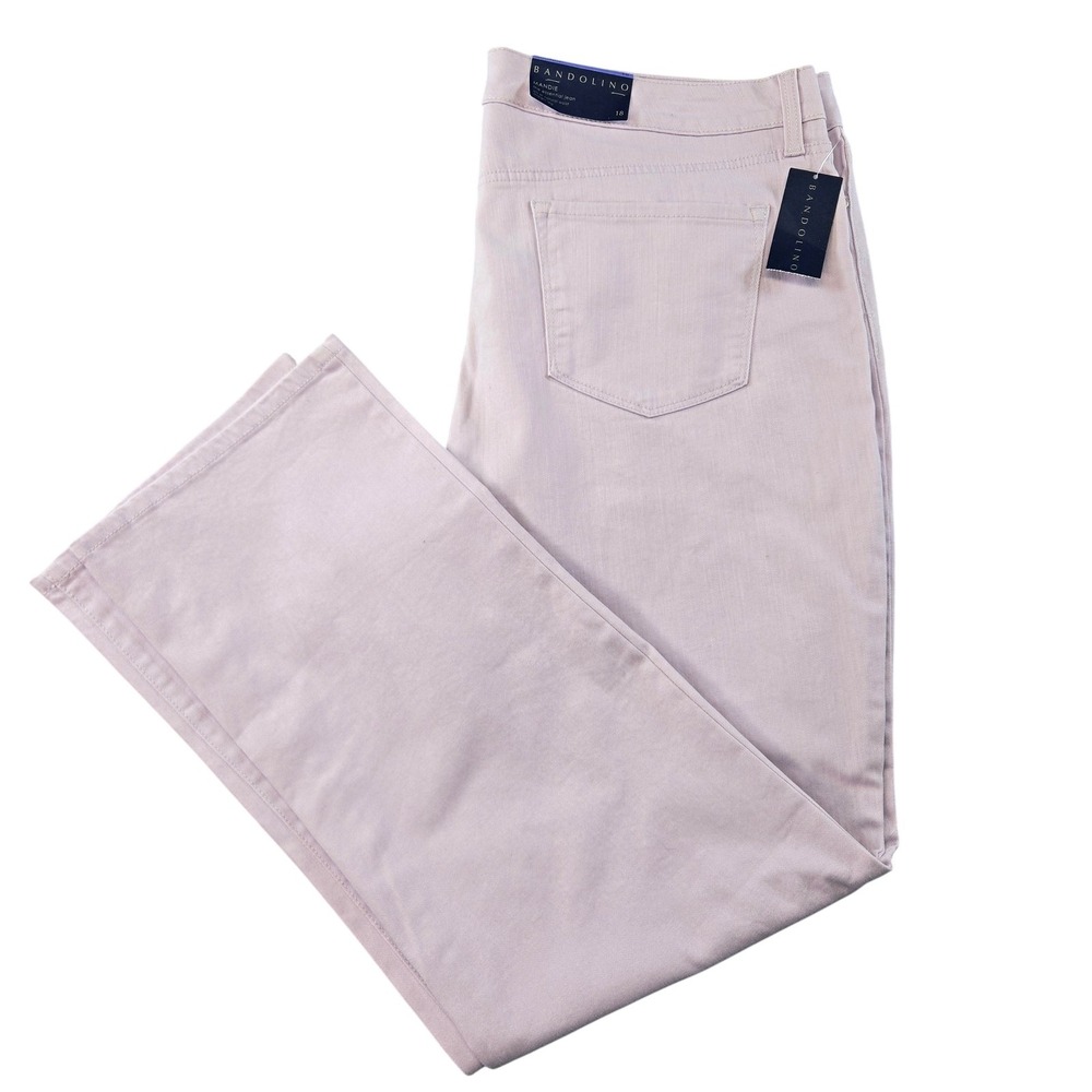 Bandolino Jeans Womens 18 Purple Mandie Straight High‎ Rise Stretch 38x31.5